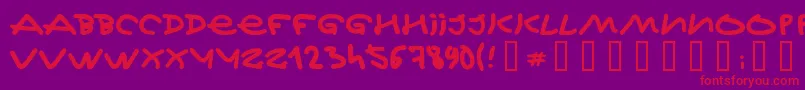 Jeff Kovalsky Font – Red Fonts on Purple Background