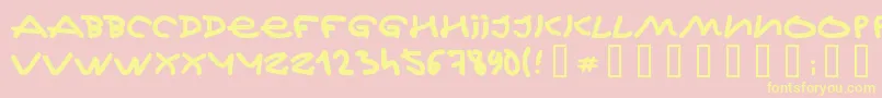 Jeff Kovalsky Font – Yellow Fonts on Pink Background