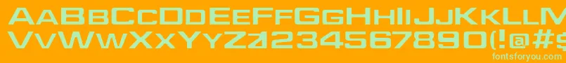 JEFFE   -Schriftart – Grüne Schriften auf orangefarbenem Hintergrund