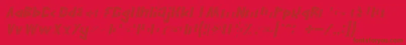 フォントJELANG Italic – 赤い背景に茶色の文字
