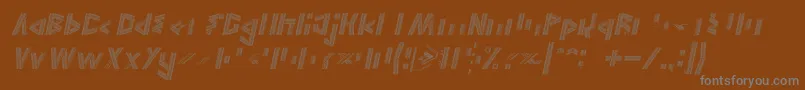 JELANG Italic-Schriftart – Graue Schriften auf braunem Hintergrund