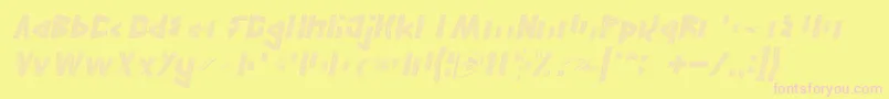 Fonte JELANG Italic – fontes rosa em um fundo amarelo