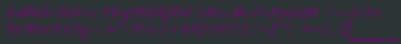 Fonte JELANG Italic – fontes roxas em um fundo preto
