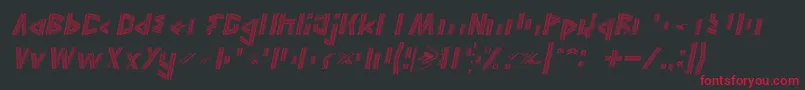 Fonte JELANG Italic – fontes vermelhas em um fundo preto