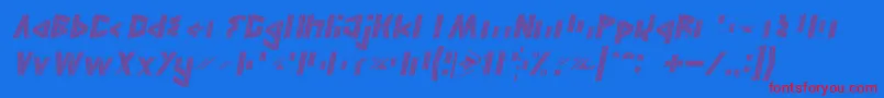 JELANG Italic Font – Red Fonts on Blue Background