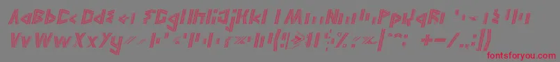 フォントJELANG Italic – 赤い文字の灰色の背景