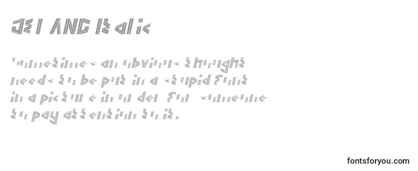 Überblick über die Schriftart JELANG Italic