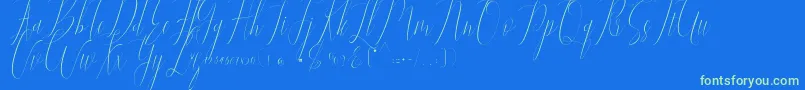 Jelisa Font – Green Fonts on Blue Background