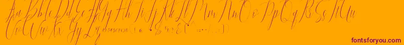 Jelisa-Schriftart – Violette Schriften auf orangefarbenem Hintergrund