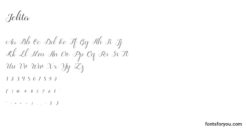 Czcionka Jelita (130779) – alfabet, cyfry, specjalne znaki