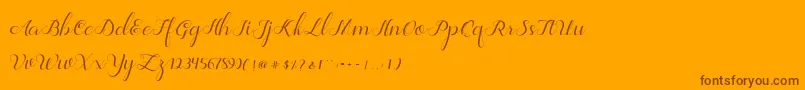 Weitere Informationen zur Jelita-Schriftart Jelita-Schriftart – Braune Schriften auf orangefarbenem Hintergrund