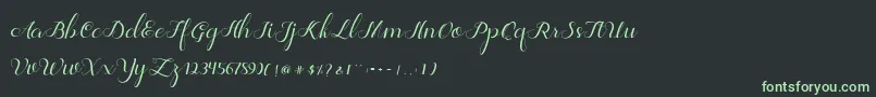 フォントJelita – 黒い背景に緑の文字