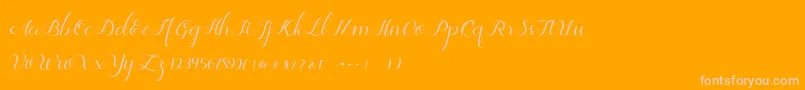 Jelita Font – Pink Fonts on Orange Background