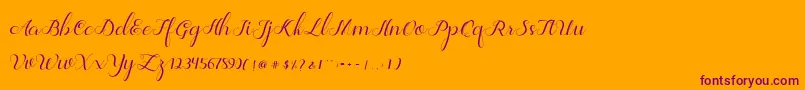 Jelita Font – Purple Fonts on Orange Background