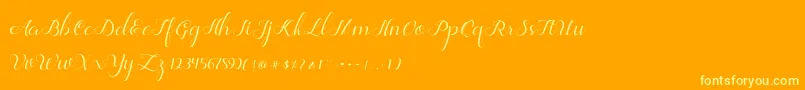 Jelita Font – Yellow Fonts on Orange Background