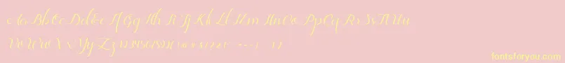 Jelita Font – Yellow Fonts on Pink Background