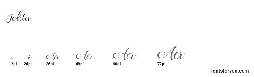 Размеры шрифта Jelita (130779)