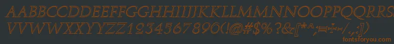 RomanstonecutItalic Font – Brown Fonts on Black Background