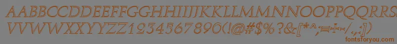 RomanstonecutItalic Font – Brown Fonts on Gray Background