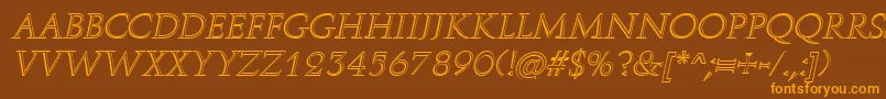 RomanstonecutItalic Font – Orange Fonts on Brown Background