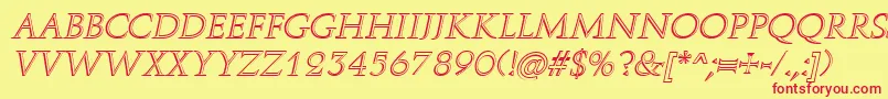 RomanstonecutItalic Font – Red Fonts on Yellow Background