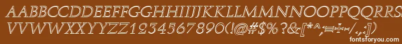 RomanstonecutItalic Font – White Fonts on Brown Background