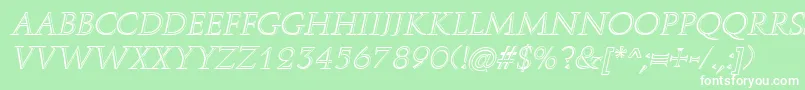 RomanstonecutItalic Font – White Fonts on Green Background