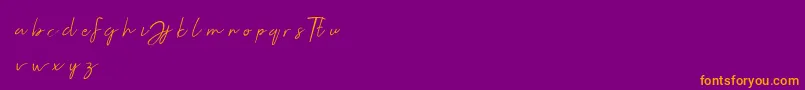 Fonte Jellaine demo – fontes laranjas em um fundo violeta