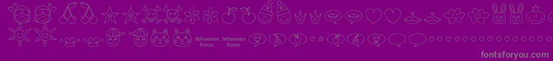 Jellodings Font – Gray Fonts on Purple Background