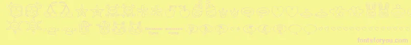 Jellodings-fontti – vaaleanpunaiset fontit keltaisella taustalla