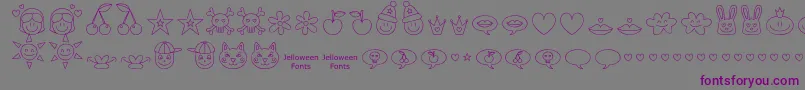フォントJellodings – 紫色のフォント、灰色の背景