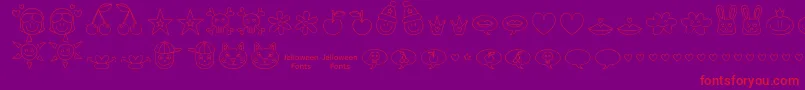 Jellodings Font – Red Fonts on Purple Background