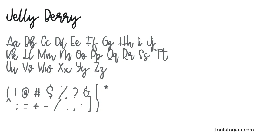 A fonte Jelly Berry – alfabeto, números, caracteres especiais