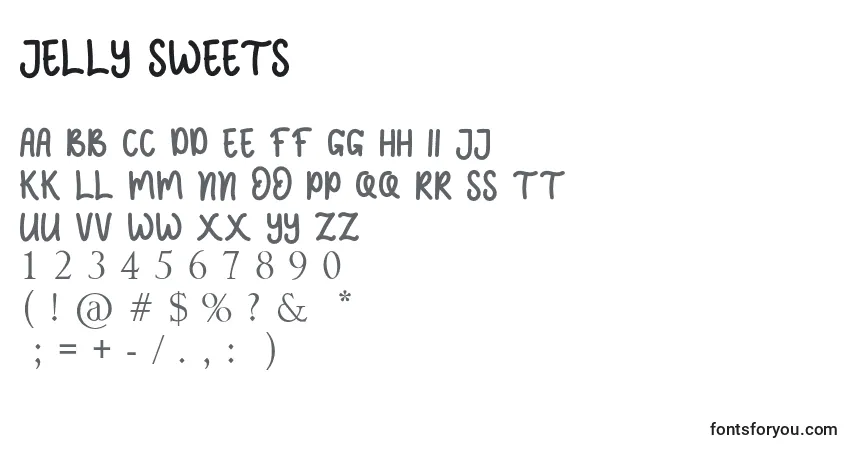 Czcionka JELLY SWEETS – alfabet, cyfry, specjalne znaki