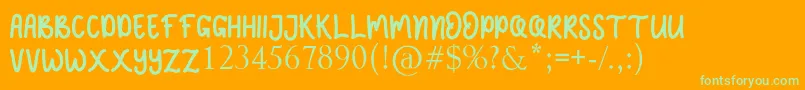 JELLY SWEETS Font – Green Fonts on Orange Background