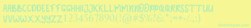 JELLY SWEETS-fontti – vihreät fontit keltaisella taustalla