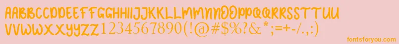 Fonte JELLY SWEETS – fontes laranjas em um fundo rosa