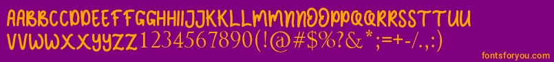JELLY SWEETS-fontti – oranssit fontit violetilla taustalla