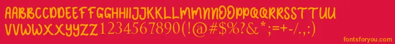 JELLY SWEETS Font – Orange Fonts on Red Background