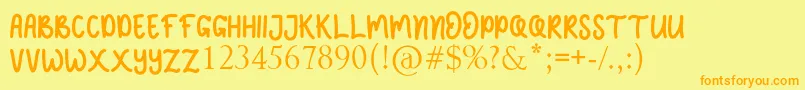 Czcionka JELLY SWEETS – pomarańczowe czcionki na żółtym tle