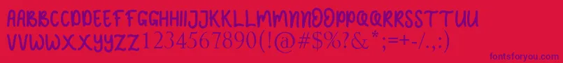 JELLY SWEETS Font – Purple Fonts on Red Background