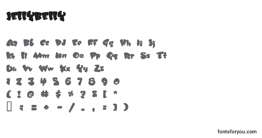 Schriftart JELLYBELLY (130785) – Alphabet, Zahlen, spezielle Symbole