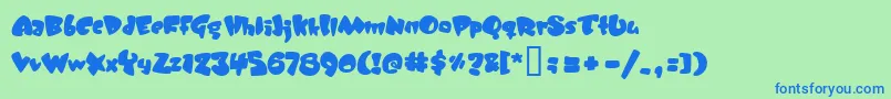 JELLYBELLY Font – Blue Fonts on Green Background