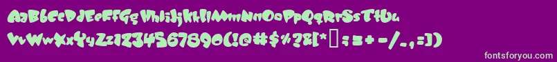 JELLYBELLY Font – Green Fonts on Purple Background