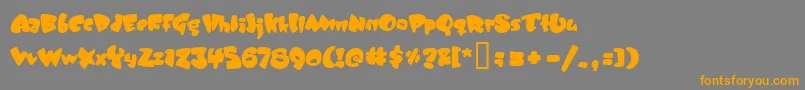 フォントJELLYBELLY – オレンジの文字は灰色の背景にあります。
