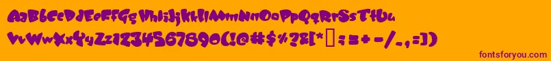 JELLYBELLY-Schriftart – Violette Schriften auf orangefarbenem Hintergrund