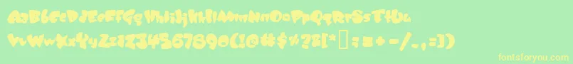 JELLYBELLY Font – Yellow Fonts on Green Background
