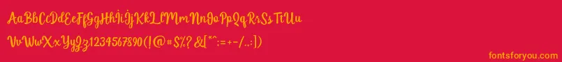 jellyfish demo-Schriftart – Orangefarbene Schriften auf rotem Hintergrund