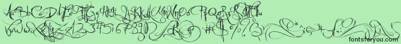 Jellyka Castle  s Queen Font – Black Fonts on Green Background