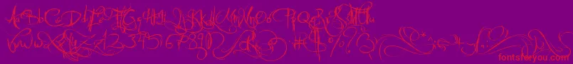 Jellyka Castle  s Queen Font – Red Fonts on Purple Background